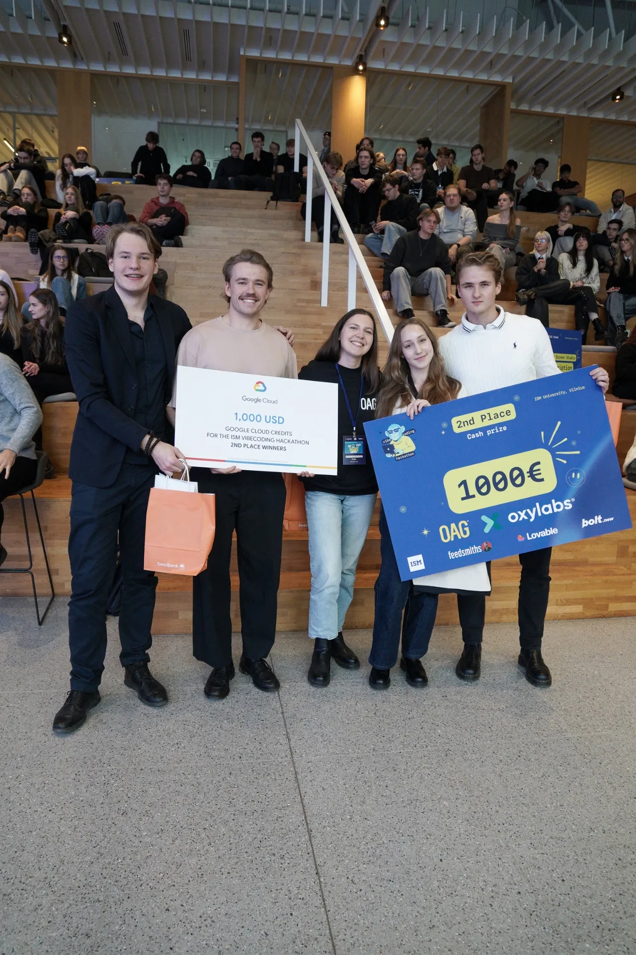 Tailysis team receiving second place prize